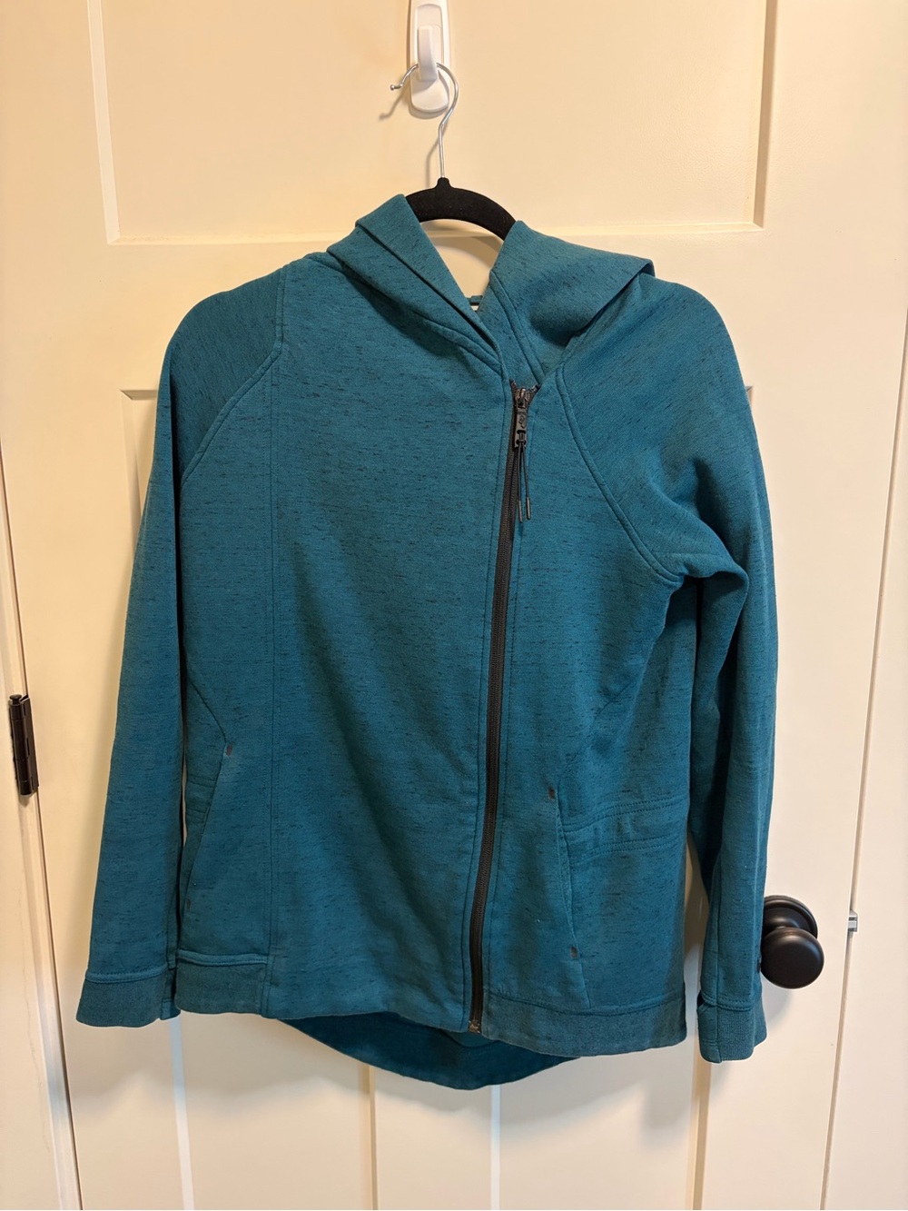 Nike Women’s Teal Tech Fleece Cape Hoodie Pullover Asymmetrical Zipup - Picture 5 of 7